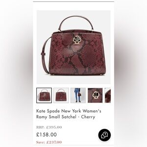 Kate Spade Red Snake Print Handbag